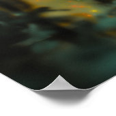 Black Cat Green Forest Witchy AI Art Matt Value Poster (Ecke)