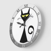 Black cat große wanduhr (Winkel)