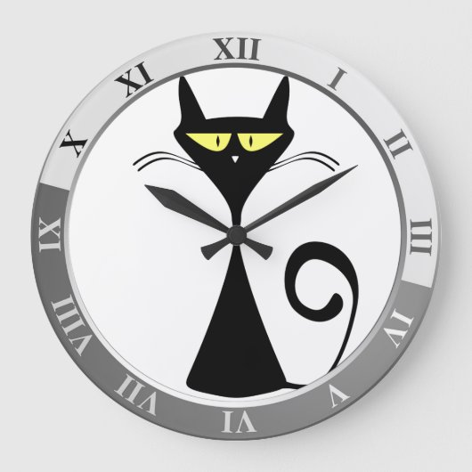 Black cat große wanduhr (Vorderseite)