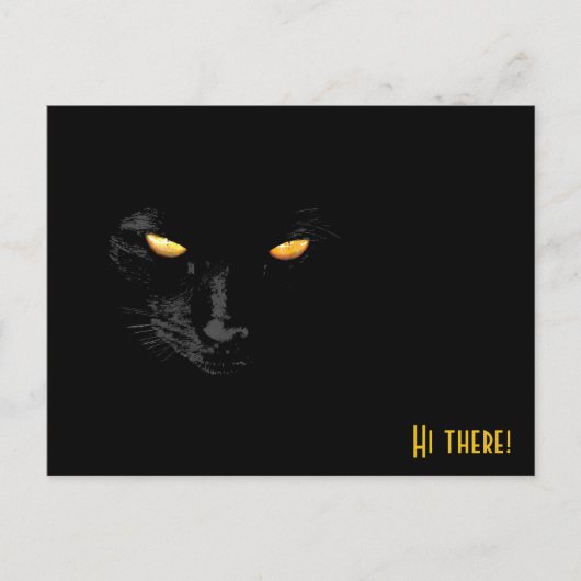 Black Cat Grüße lustig anpassbar Postkarte (Vorderseite)