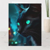 Black Cat Grußkarten Karte (Rückseite)