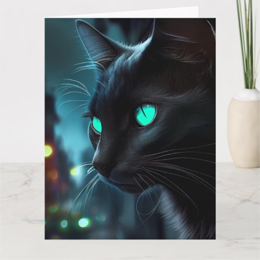 Black Cat Grußkarten Karte (Vorderseite)