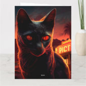 Black Cat Grußkarten Karte (Rückseite)