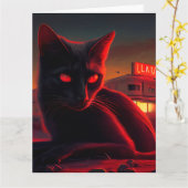 Black Cat Grußkarten Karte (Gelbe Blume)