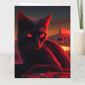 Black Cat Grußkarten Karte (Rückseite)