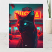 Black Cat Grußkarten Karte (Rückseite)