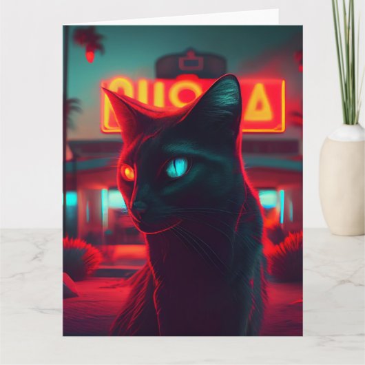 Black Cat Grußkarten Karte (Vorderseite)