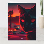 Black Cat Grußkarten Karte (Rückseite)