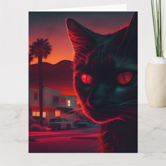 Black Cat Grußkarten Karte (Vorderseite)