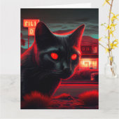 Black Cat Grußkarten Karte (Gelbe Blume)
