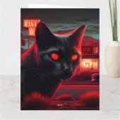 Black Cat Grußkarten Karte (Rückseite)