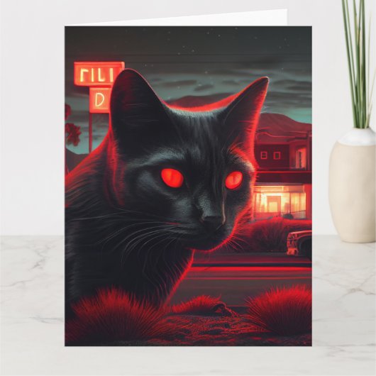 Black Cat Grußkarten Karte (Vorderseite)
