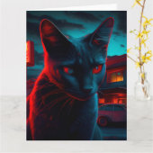 Black Cat Grußkarten Karte (Gelbe Blume)