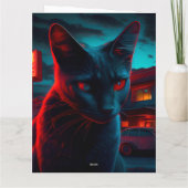 Black Cat Grußkarten Karte (Rückseite)