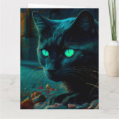 Black Cat Grußkarten Karte (Rückseite)