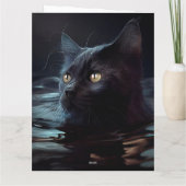 Black Cat Grußkarten Karte (Rückseite)