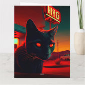 Black Cat Grußkarten Karte (Rückseite)