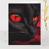 Black Cat Grußkarten Karte (Gelbe Blume)