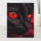Black Cat Grußkarten Karte (Rückseite)