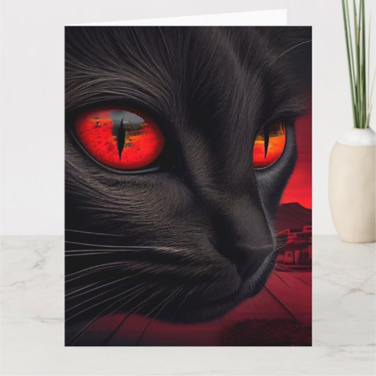 Black Cat Grußkarten Karte (Vorderseite)
