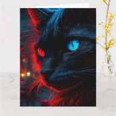 Black Cat Grußkarten Karte (Gelbe Blume)