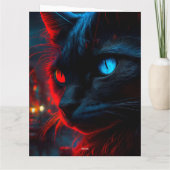 Black Cat Grußkarten Karte (Rückseite)