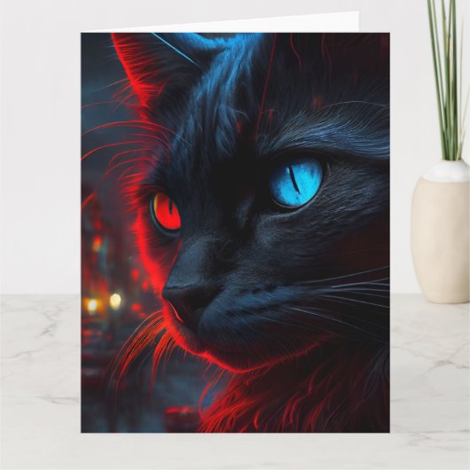 Black Cat Grußkarten Karte (Vorderseite)