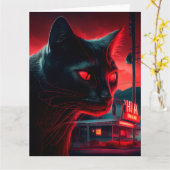 Black Cat Grußkarten Karte (Gelbe Blume)