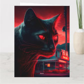 Black Cat Grußkarten Karte (Rückseite)