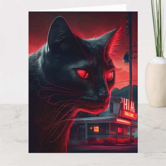 Black Cat Grußkarten Karte (Vorderseite)