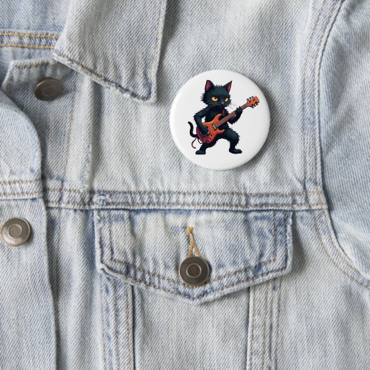 Black Cat Guitar Player Button (Beispiel)