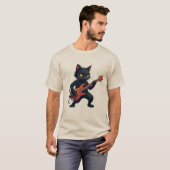 Black Cat Guitar Player T-Shirt (Vorne ganz)