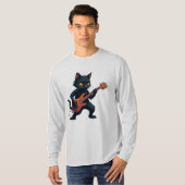 Black Cat Guitar Player T-Shirt (Vorne ganz)