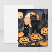 Black Cat Halloween A Feiertagskarte (Vorne/Hinten)