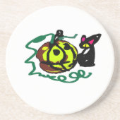 Black Cat Halloween Art Getränkeuntersetzer (Vorne)