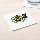 Black Cat Halloween Art Rechteckiger Pappuntersetzer (angewinkelt)