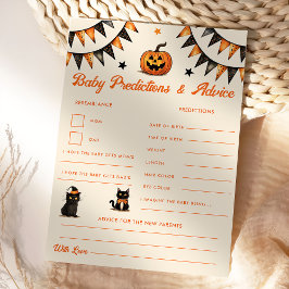 Black Cat Halloween Baby Predictions & Advice Card Einladung
