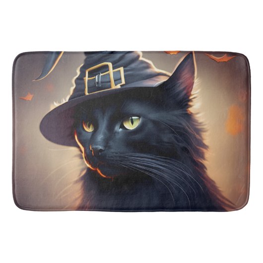 Black Cat Halloween Badematte (Vorderseite)