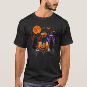Black Cat Halloween Black Cat Sitting On Pumpkin T-Shirt (Vorderseite)