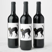 Black Cat Halloween - Black Cats T - Shirt Weinetikett (Flaschen)