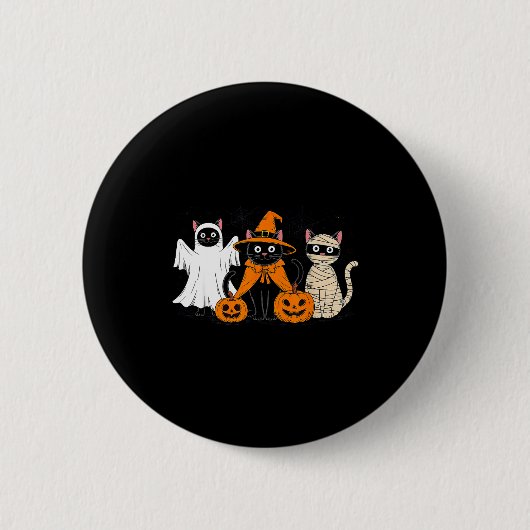 Black Cat Halloween  Button (Vorderseite)