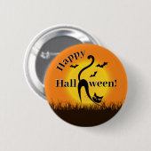 Black Cat Halloween Button (Vorne & Hinten)