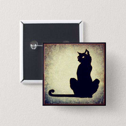 Black Cat Halloween Button (Vorne & Hinten)