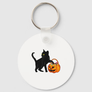 Black Cat Halloween Candy Pumpkin Bag Sweet Lollip Schlüsselanhänger