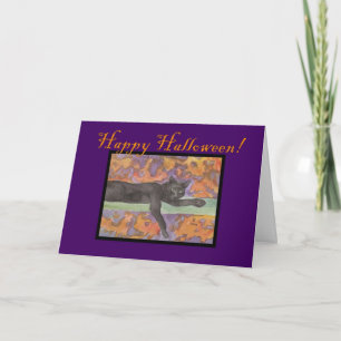 Black Cat Halloween Card Karte
