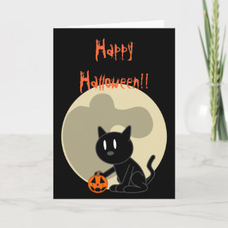 Black Cat Halloween Card Karte