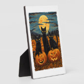 Black Cat Halloween Cat Lovers Starry Night Cat Va Fotoplatte (Seite)