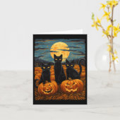 Black Cat Halloween Cat Lovers Starry Night Cat Va Karte (Gelbe Blume)