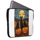 Black Cat Halloween Cat Lovers Starry Night Cat Va Laptopschutzhülle (Vorne Rechts)