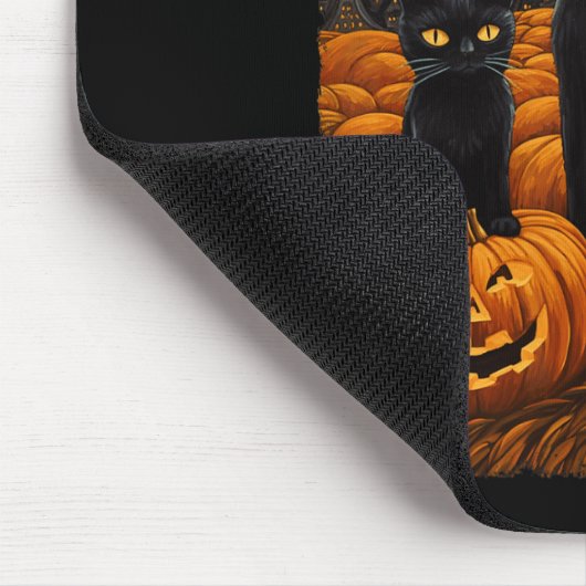 Black Cat Halloween Cat Lovers Starry Night Cat Va Mousepad (Ecke)
